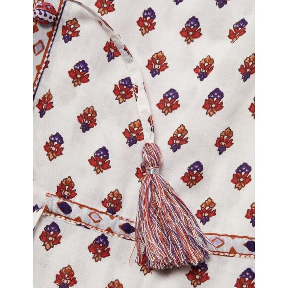 Veronica Beard Tinzia Mixed Paisley Tassel Midi Dress Red Multi Women's Small - Picture 4 of 9